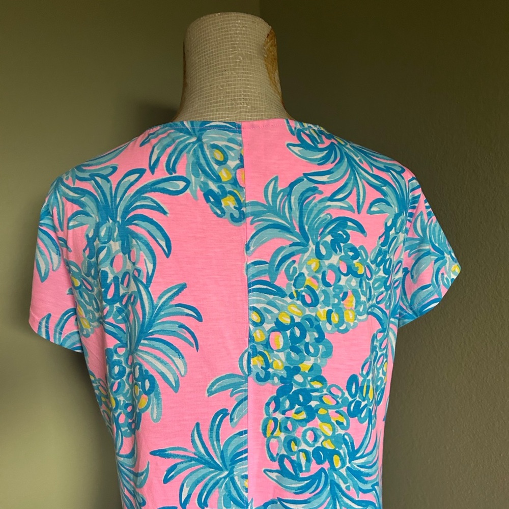 NWOT Lilly Pulitzer Tunic Pink and Blue Pineapple Print Sheath Dress Sz L - Picture 10 of 11